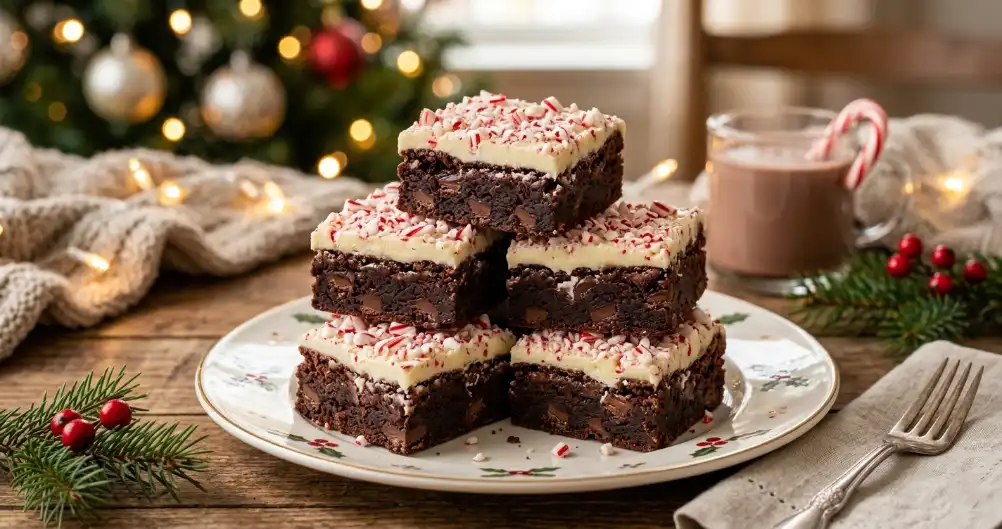 Peppermint Bark Brownies (Fudgy & Easy Holiday Dessert)
