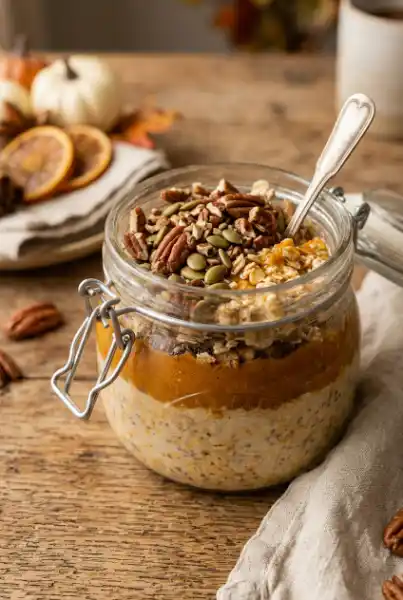 Pumpkin Pie Overnight Oats (Healthy & Easy Fall Breakfast)