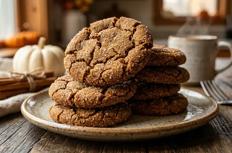 Pumpkin Spice Molasses Cookies (Soft & Chewy)