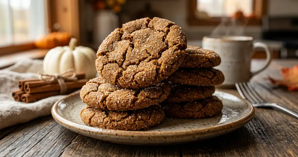Pumpkin Spice Molasses Cookies (Soft & Chewy)