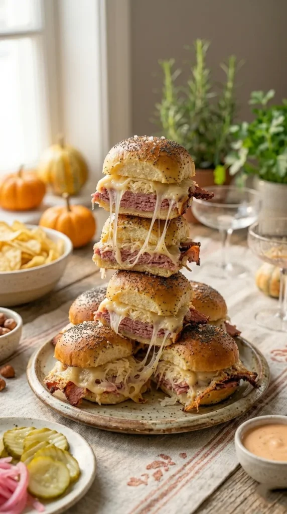 Reuben Sliders (Easy & Cheesy Party Sandwiches) cover