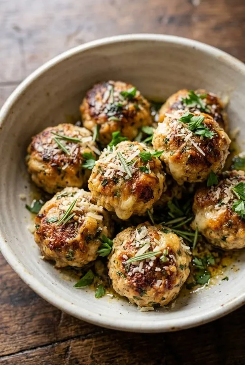 Rosemary Parmesan Chicken Meatballs (Juicy & Flavorful)1