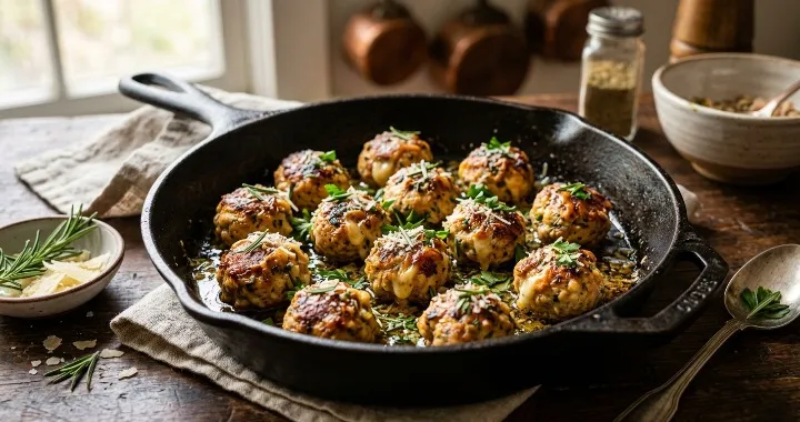 Rosemary Parmesan Chicken Meatballs (Juicy & Flavorful)