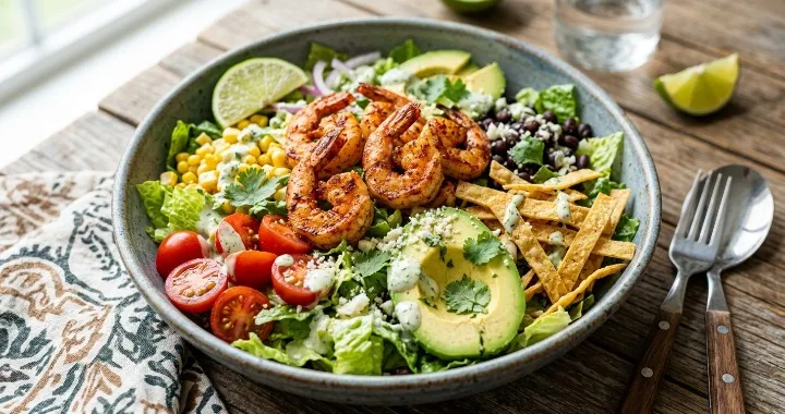 Shrimp Taco Salad (Fresh, Healthy & Easy Recipe)