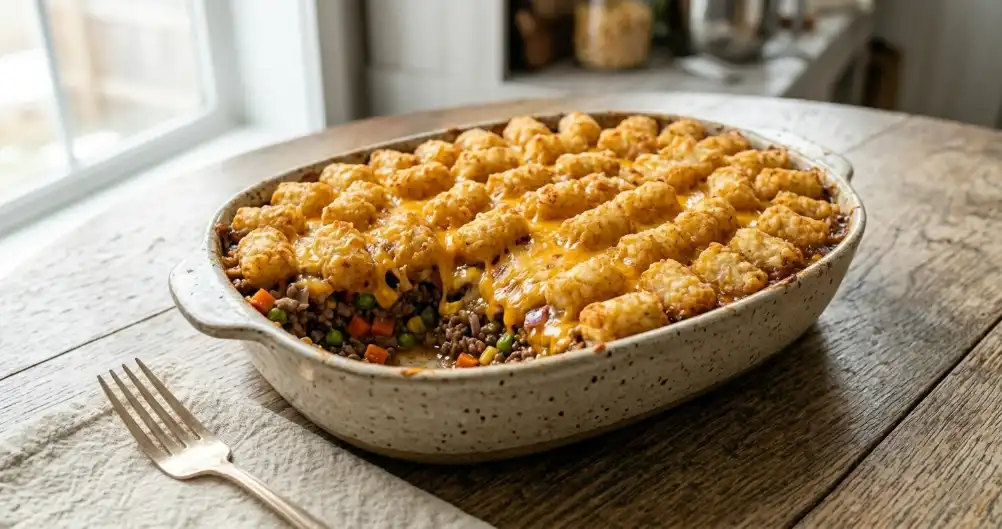 Tater Tot Shepherd’s Pie – Comforting & Cheesy Dinner Casserole