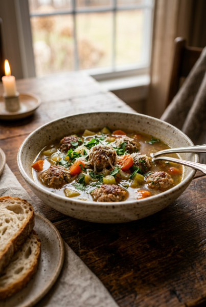 Vegetable Meatball Soup (Hearty & Easy Recipe)