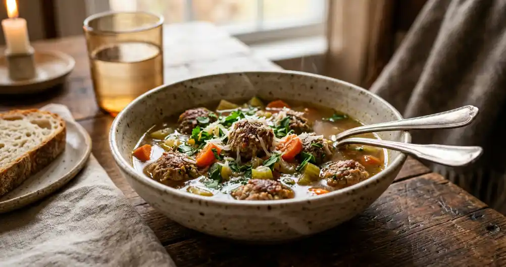 Vegetable Meatball Soup (Hearty & Easy Recipe)