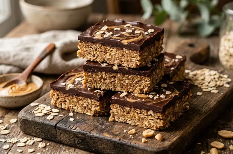 No-Bake Buckeye Oatmeal Bars – Easy & Nutty Dessert Snack