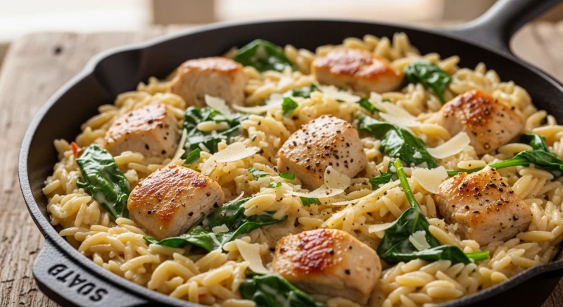 Creamy Orzo with Chicken (Easy One-Pot Dinner)