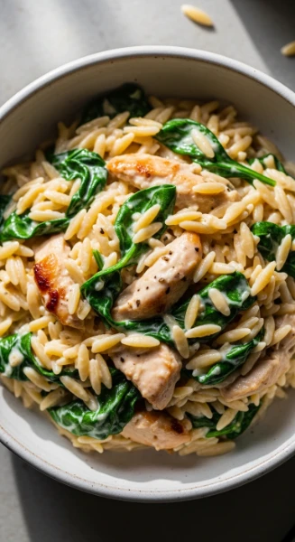 Creamy Orzo with Chicken (Easy One-Pot Dinner)