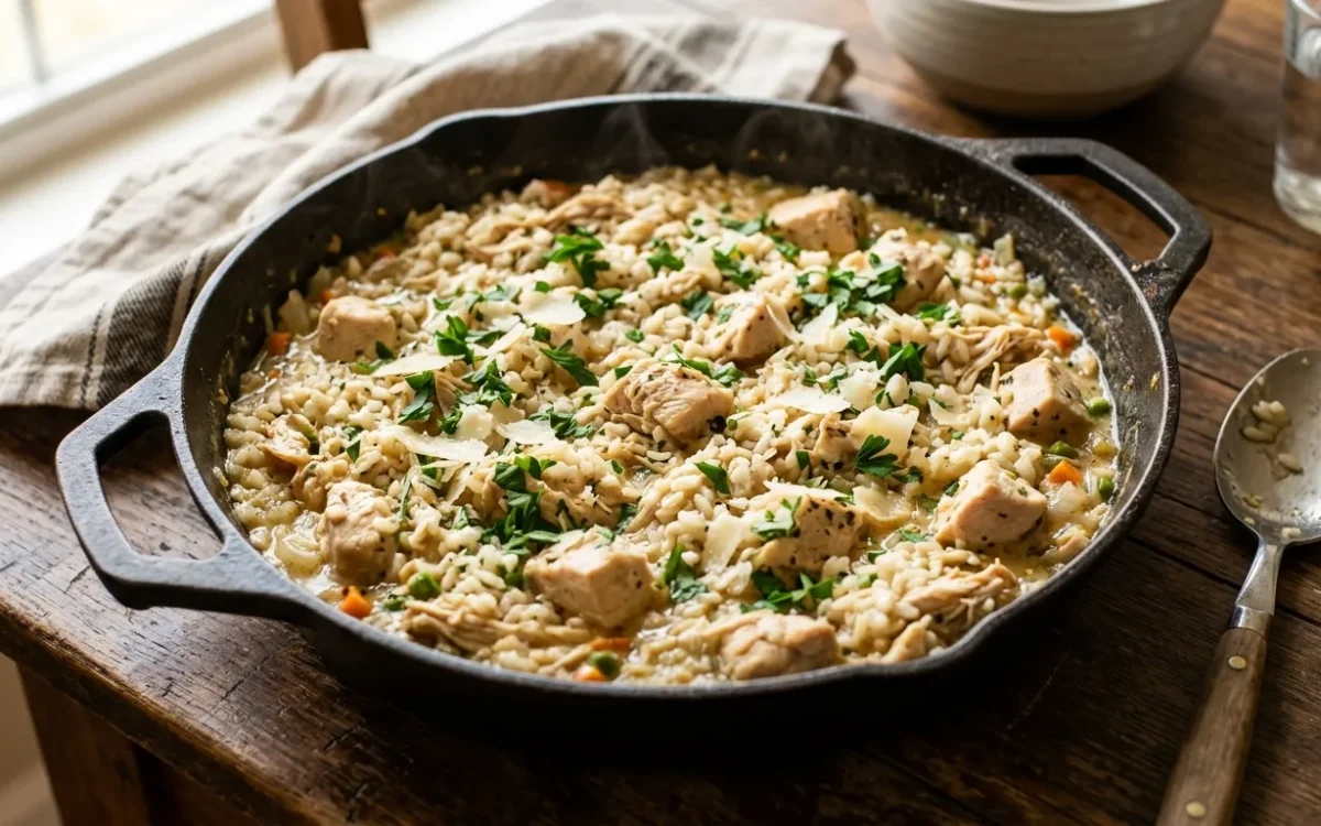 Easy One Pot Creamy Chicken Rice Dinner (30-Min Meal)