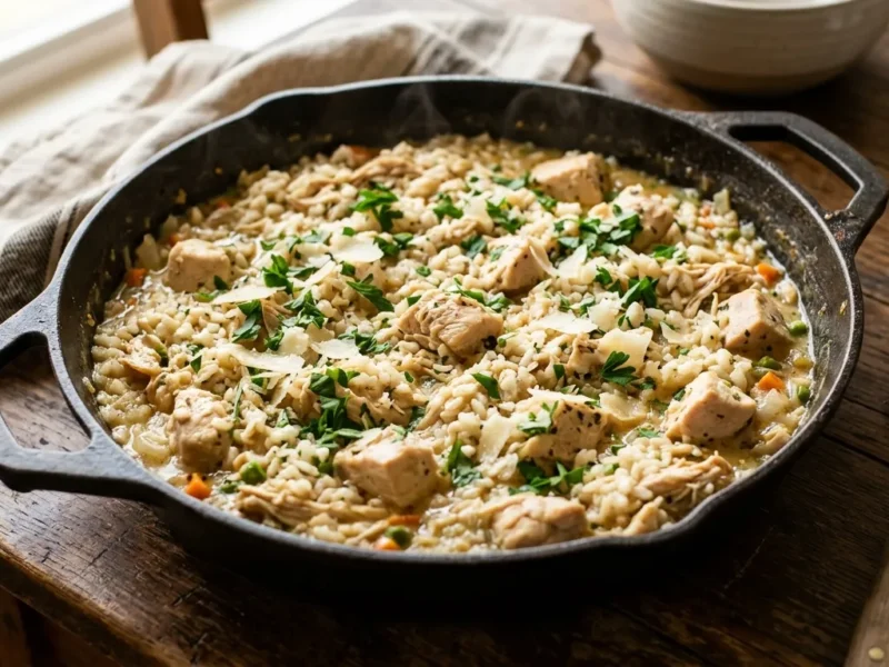 Easy One Pot Creamy Chicken Rice Dinner (30-Min Meal)