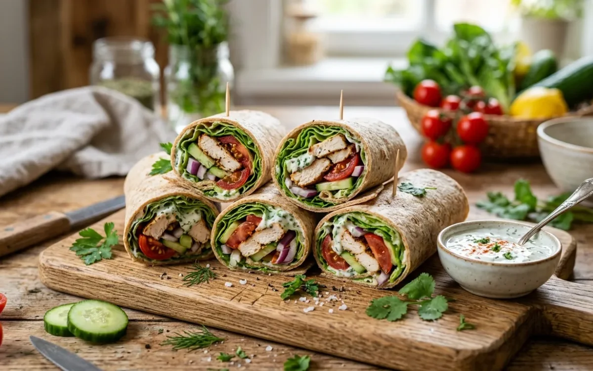 Quick Lunch Wraps with Chicken and Veggies (15-Min Prep)