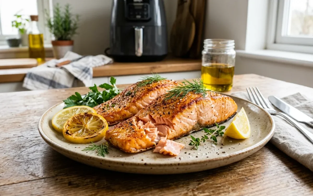 Simple Air Fryer Salmon Recipe for Beginners (Juicy & Flaky)