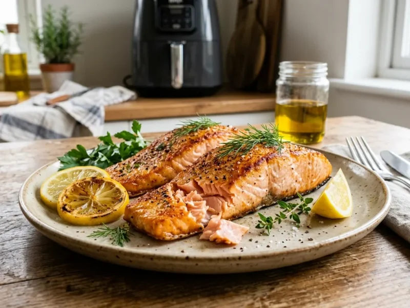 Simple Air Fryer Salmon Recipe for Beginners (Juicy & Flaky)
